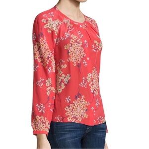 Rebecca Taylor Silk Button Down Floral Blouse 0